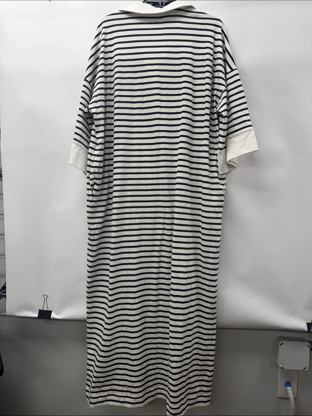 Free people-Free-est Striped Polo Midi Dress in White and Black